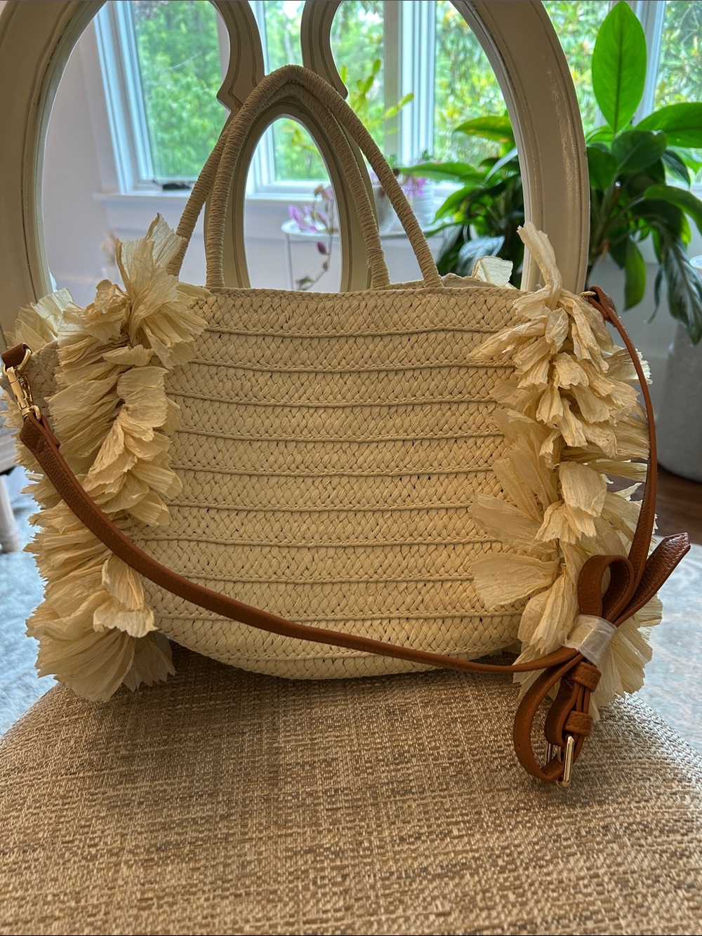 Straw Raffia Tassel Tote Bag